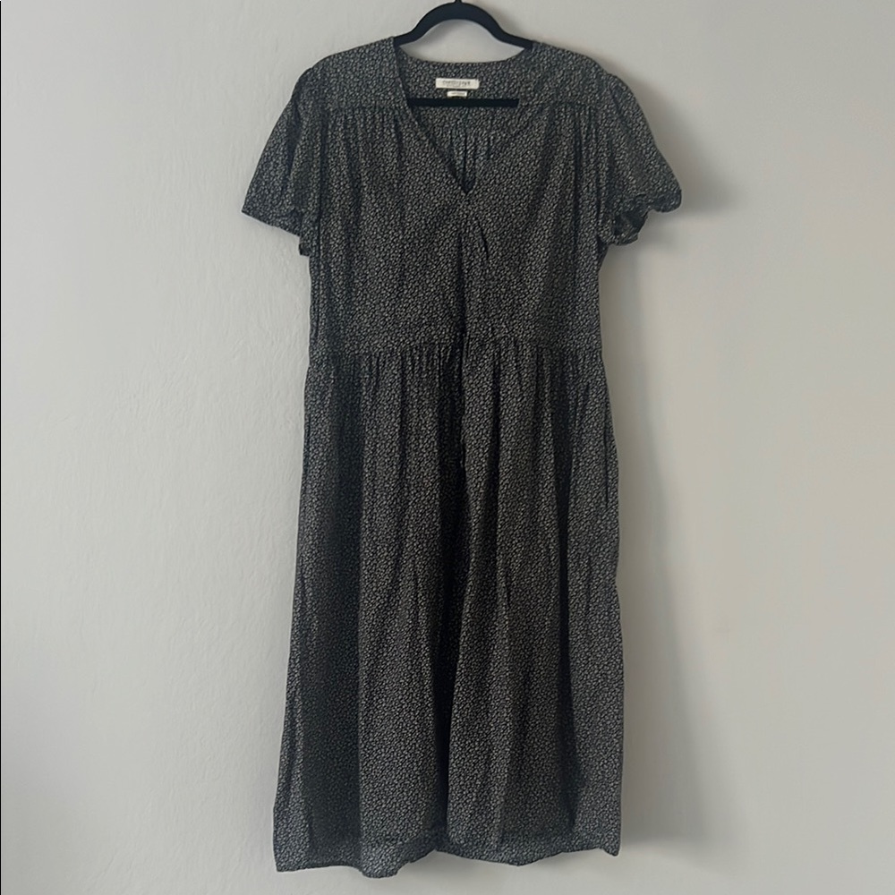 Christy Dawn Gray Flutter Sleeve V-Neck Sundress